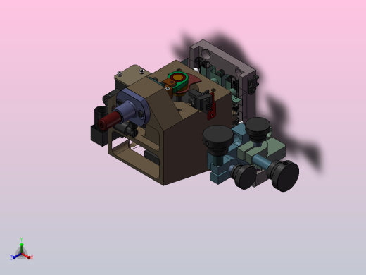 A6 LED芯片标准顶针机构正等轴测缩略图