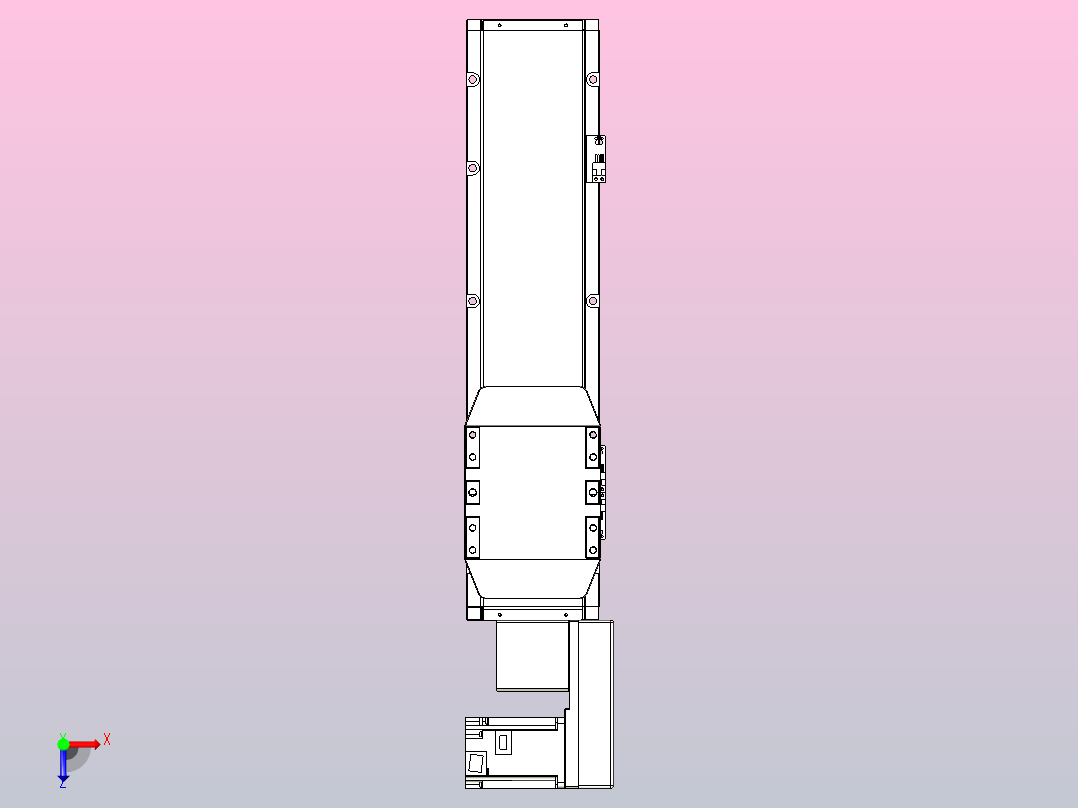 机器人皮带驱动直线轴TPA-GCB-150-P80-L350-QR-M75-N3俯视图