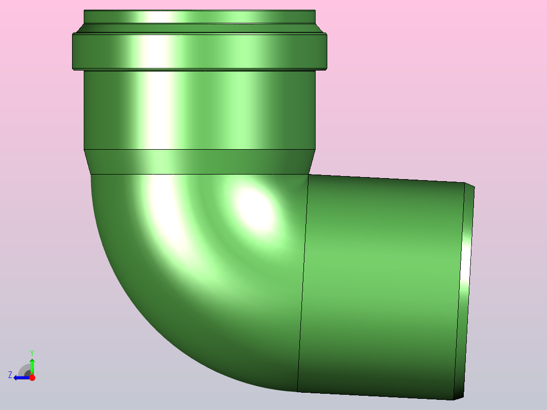 污水管弯头，直径110毫米，角度87，材料PP右视图