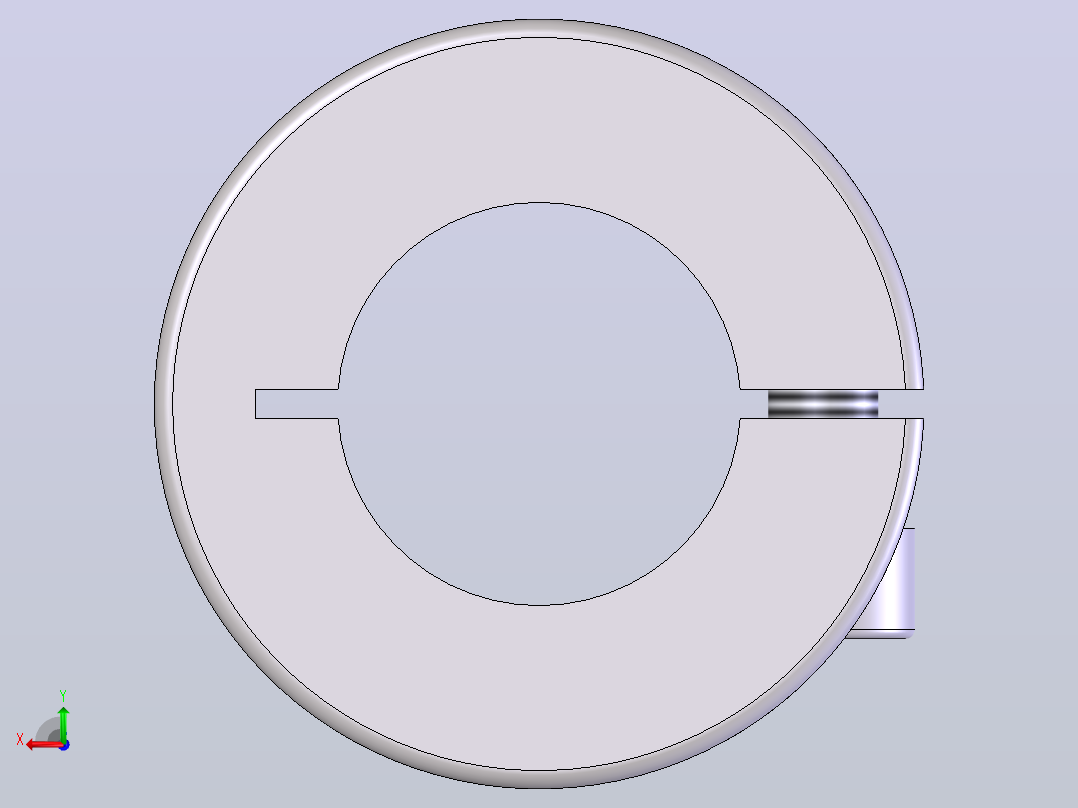 轴环.夹紧环.单开口的单宽和双宽-一个包含所有组合的solidworks文件后视图