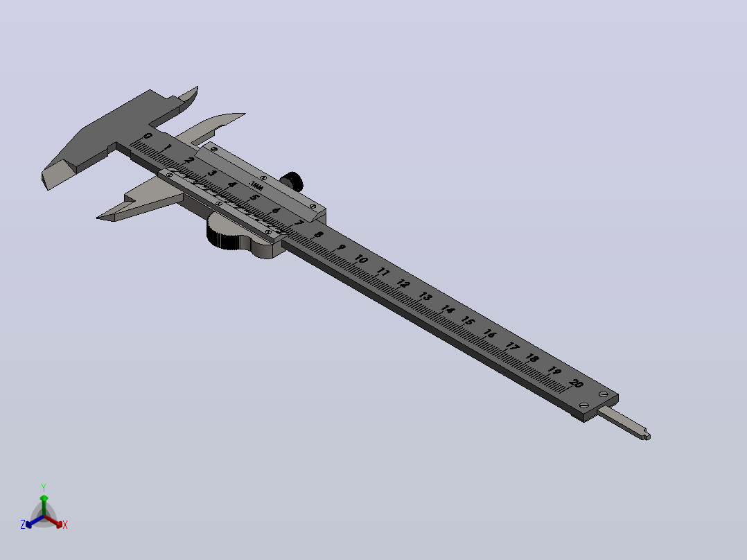 测量设备vernier-caliper-44833-模型格式为 sw正等轴测图