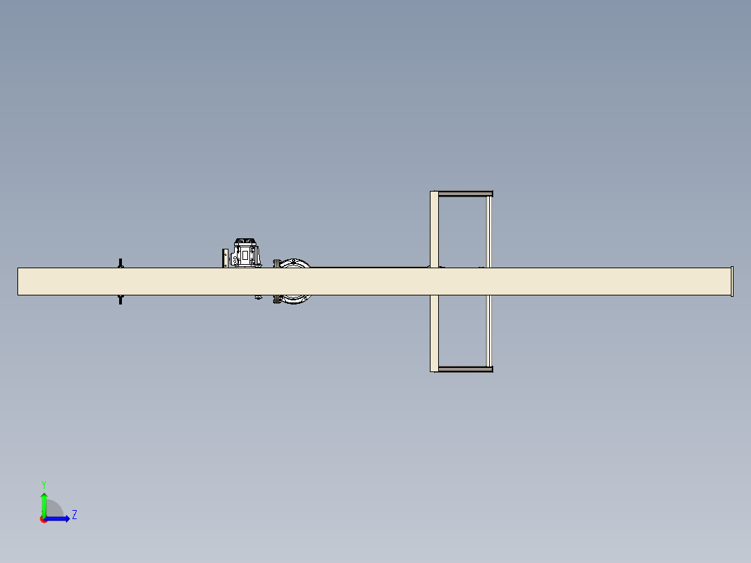 夹具吊臂起重机3D数模图纸 Solidwors设计 附STEP格式左视图