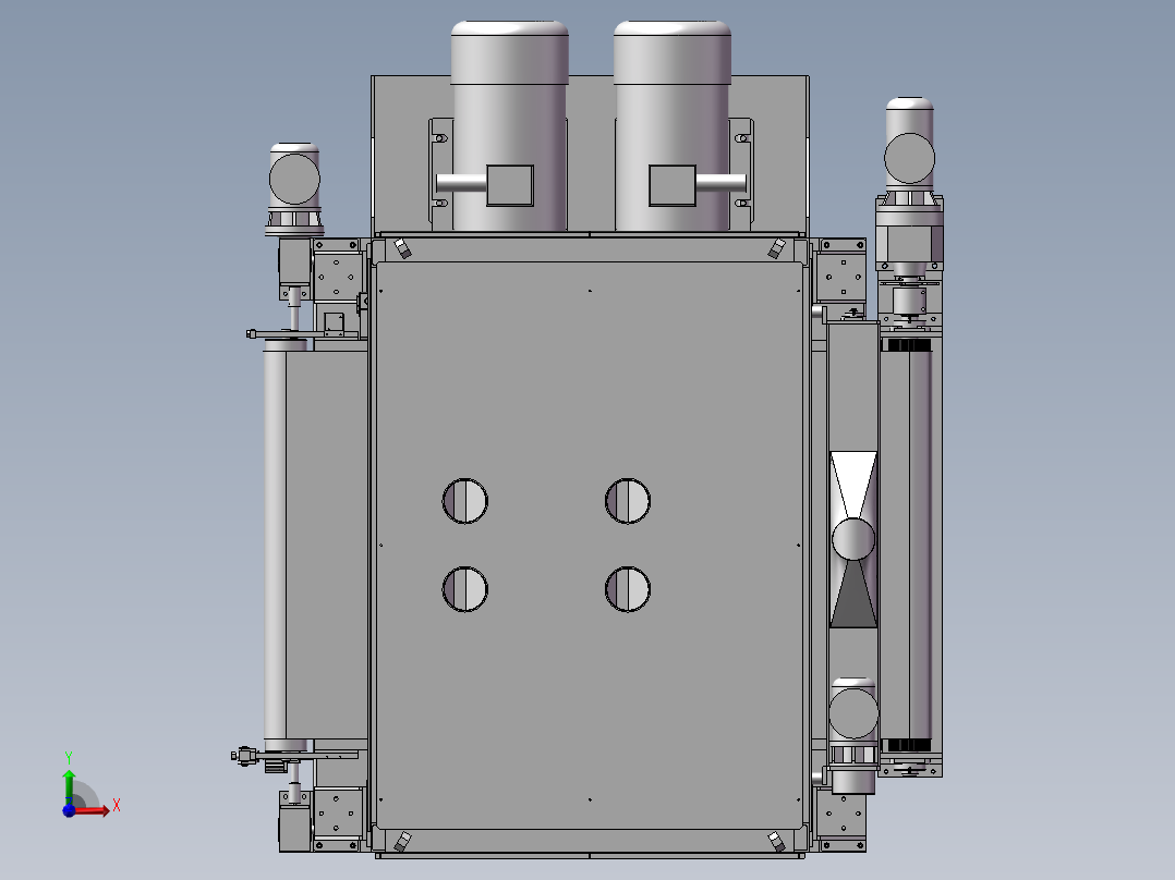 双面砂光机3D图纸H393 前视图