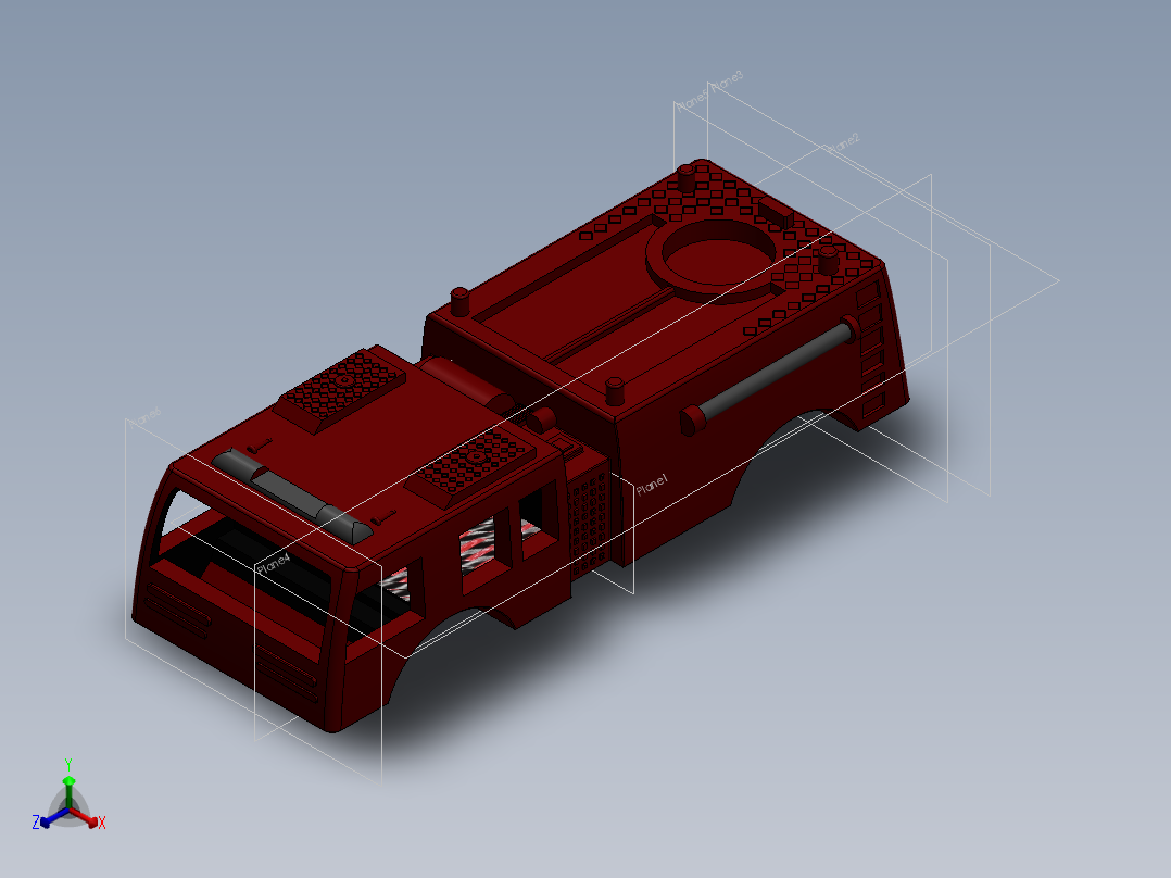 solidworks 消防车正等轴测图