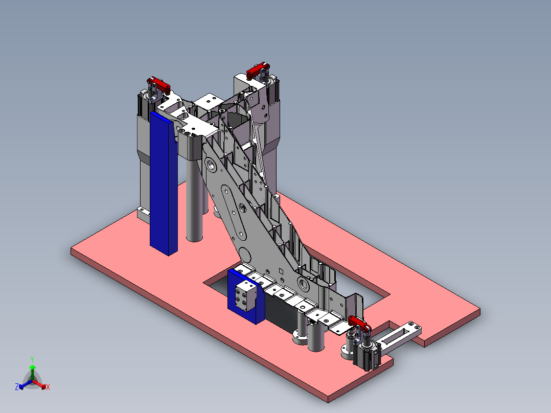 螺套装配机正等轴测图