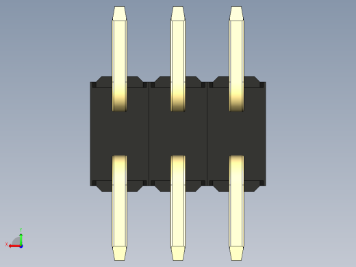 彩色公排针 100mil 2.54mm 系列-DS1022_black_06p_100mil_TypeSMT_rev1.0后视缩略图