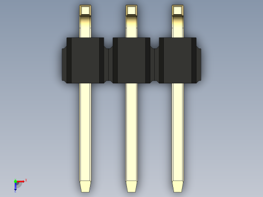 彩色公排针 100mil 2.54mm 系列-DS1022_black_06p_100mil_TypeSMT_rev1.0俯视缩略图
