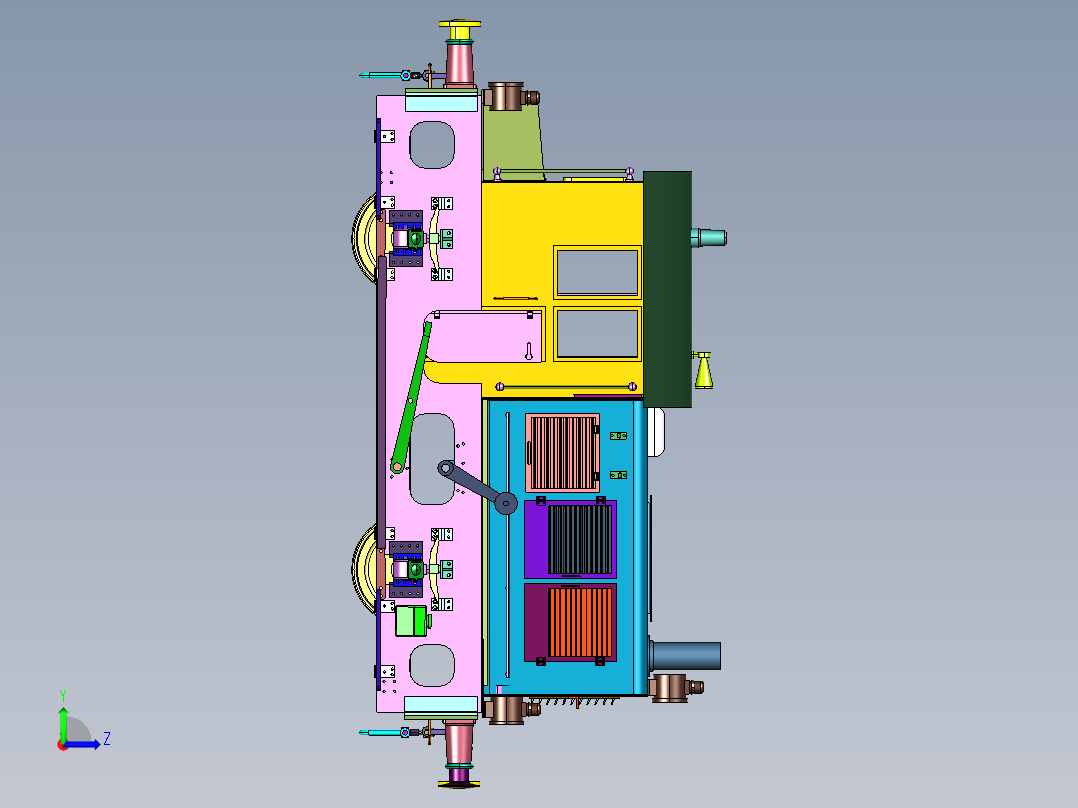荷兰铁路复古蒸汽观光列车左视图