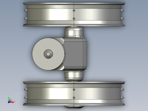 婴儿车前轮轮毂3D数模图纸 STP格式前视缩略图