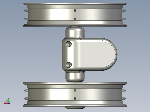 婴儿车前轮轮毂3D数模图纸 STP格式后视缩略图