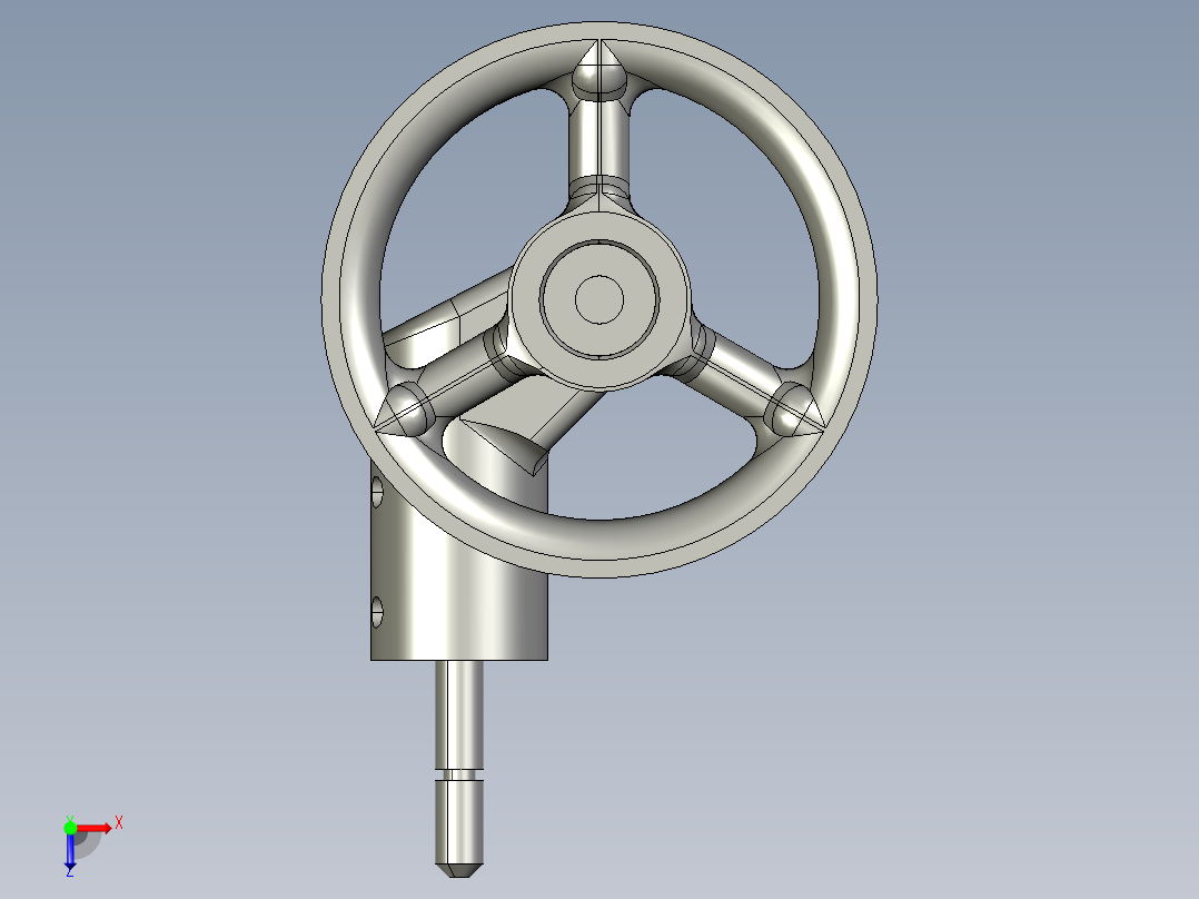 婴儿车前轮轮毂3D数模图纸 STP格式俯视图