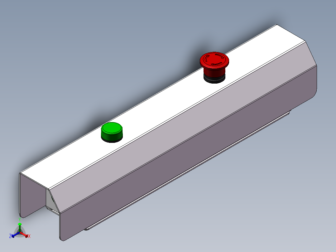 双手两侧启动按钮盒正等轴测图