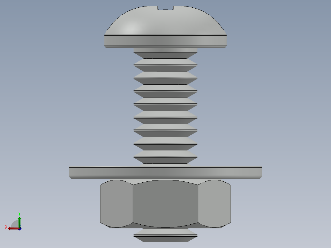 紧固件-0.2500 Round Head后视图