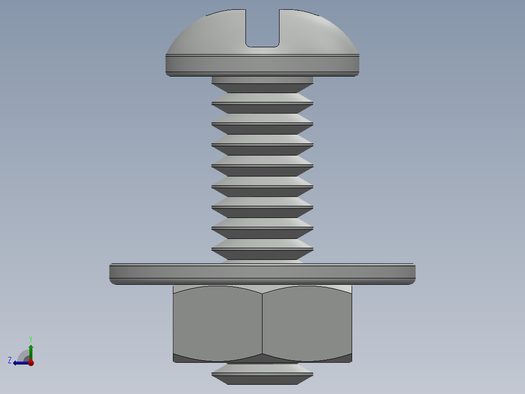 紧固件-0.2500 Round Head右视图