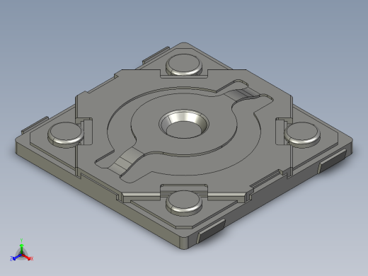14毫米方形SMD轻触开关正等轴测缩略图