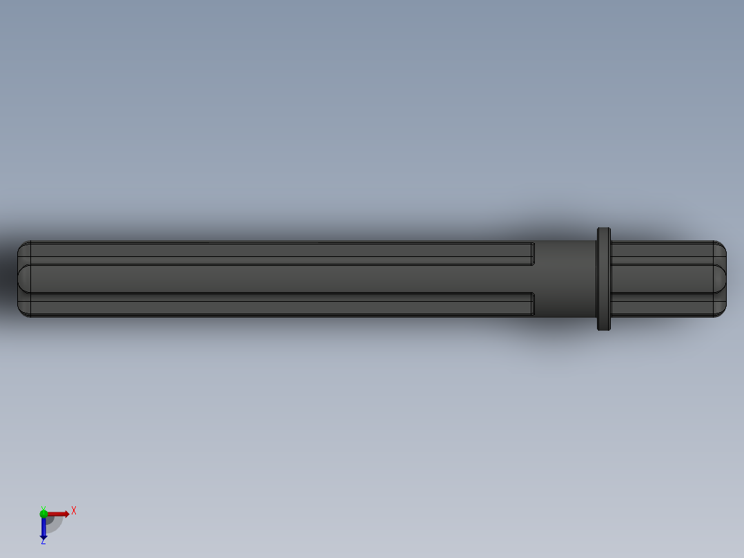 乐高机械组车桥-32209 OldDkGray Technic Axle 5.5 with Stop俯视图