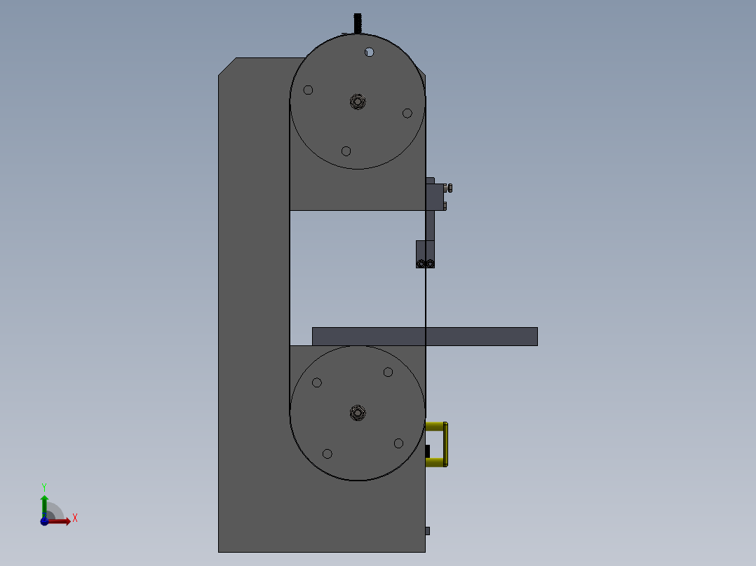 立式锯床设计模型前视图