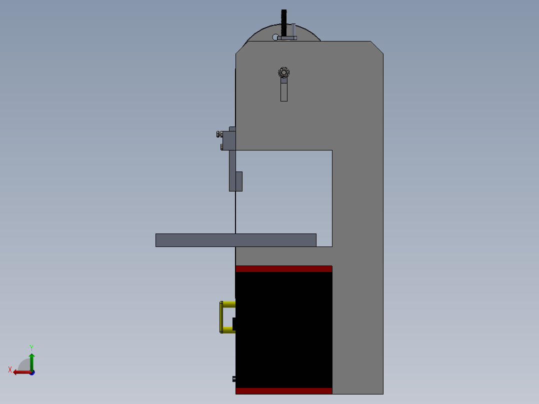 立式锯床设计模型后视图