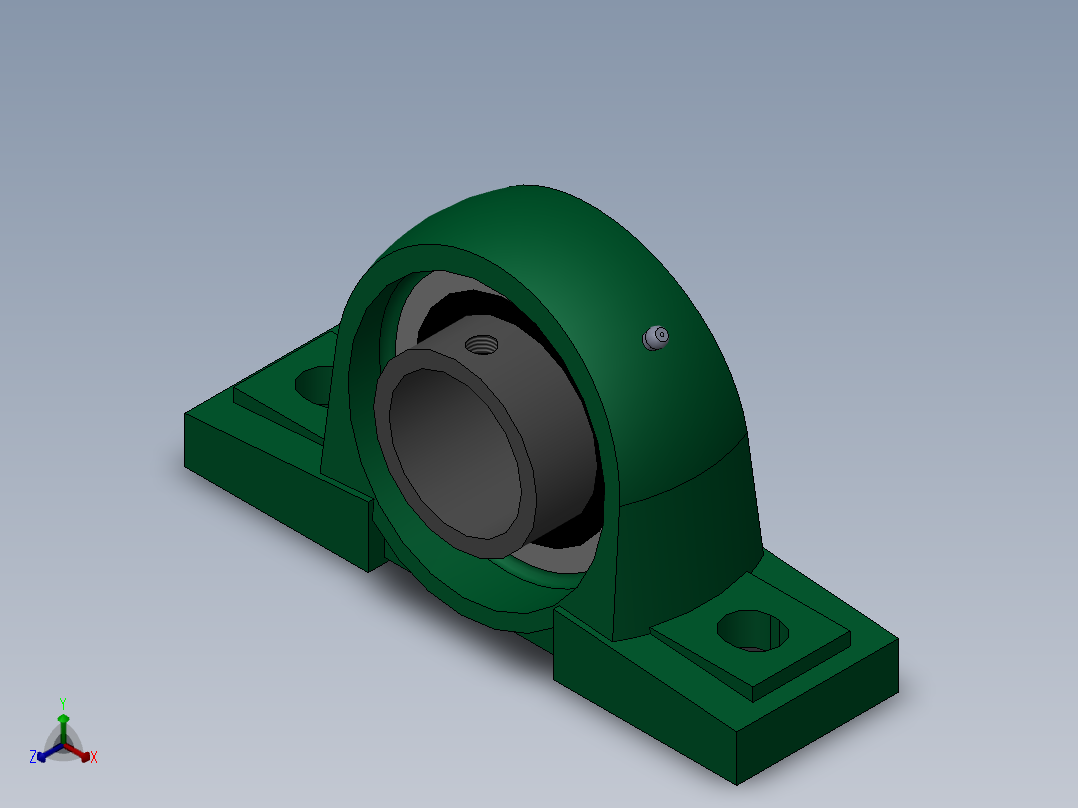 带立式座轴承UCP210[GB／T7810-1995]正等轴测图