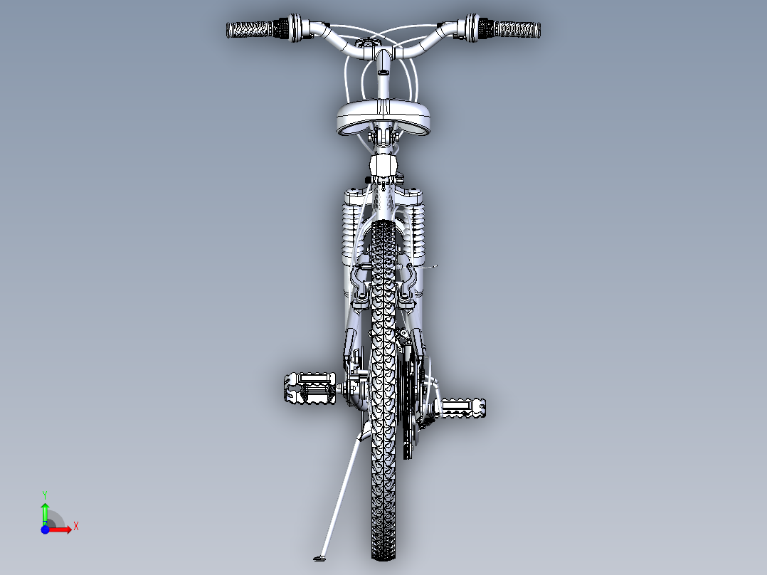 Solidworks建模自行车前视图