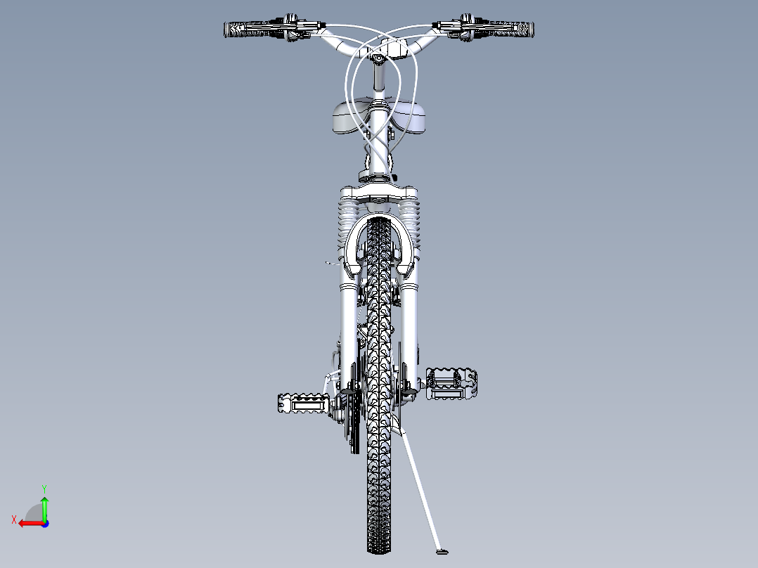 Solidworks建模自行车后视图