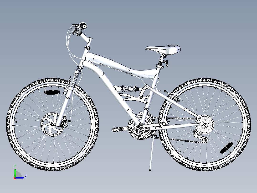 Solidworks建模自行车左视图