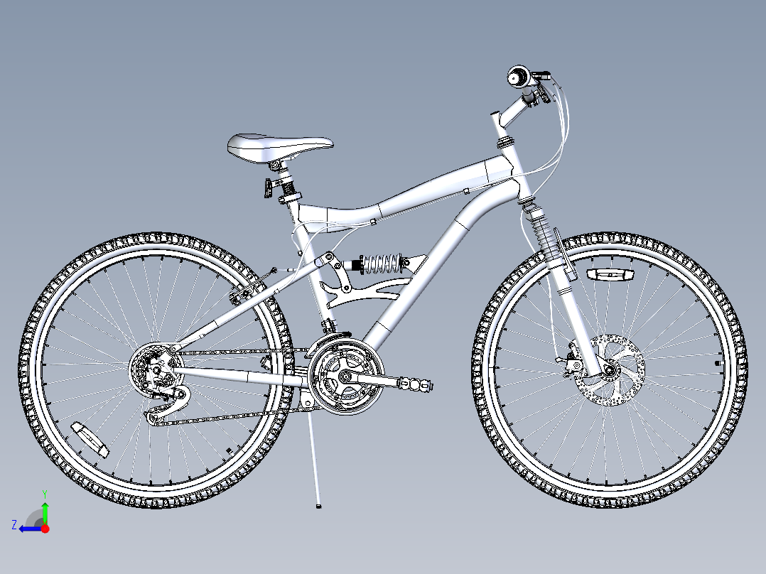 Solidworks建模自行车右视图
