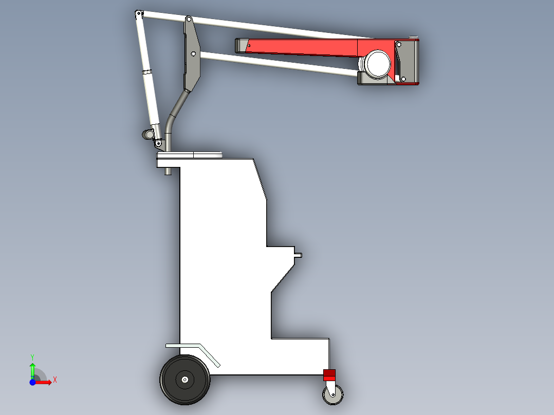 轮式移动焊接支架前视图