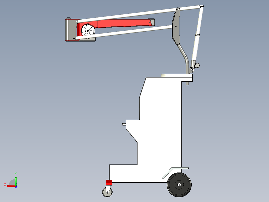 轮式移动焊接支架后视图