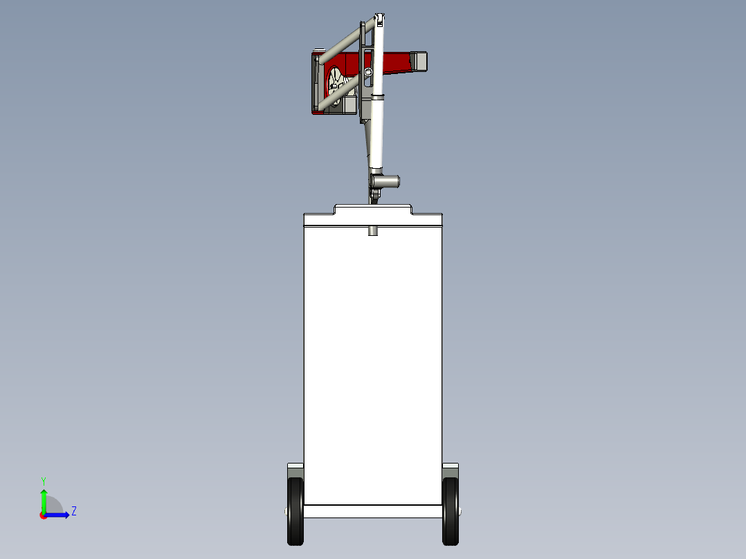 轮式移动焊接支架左视图