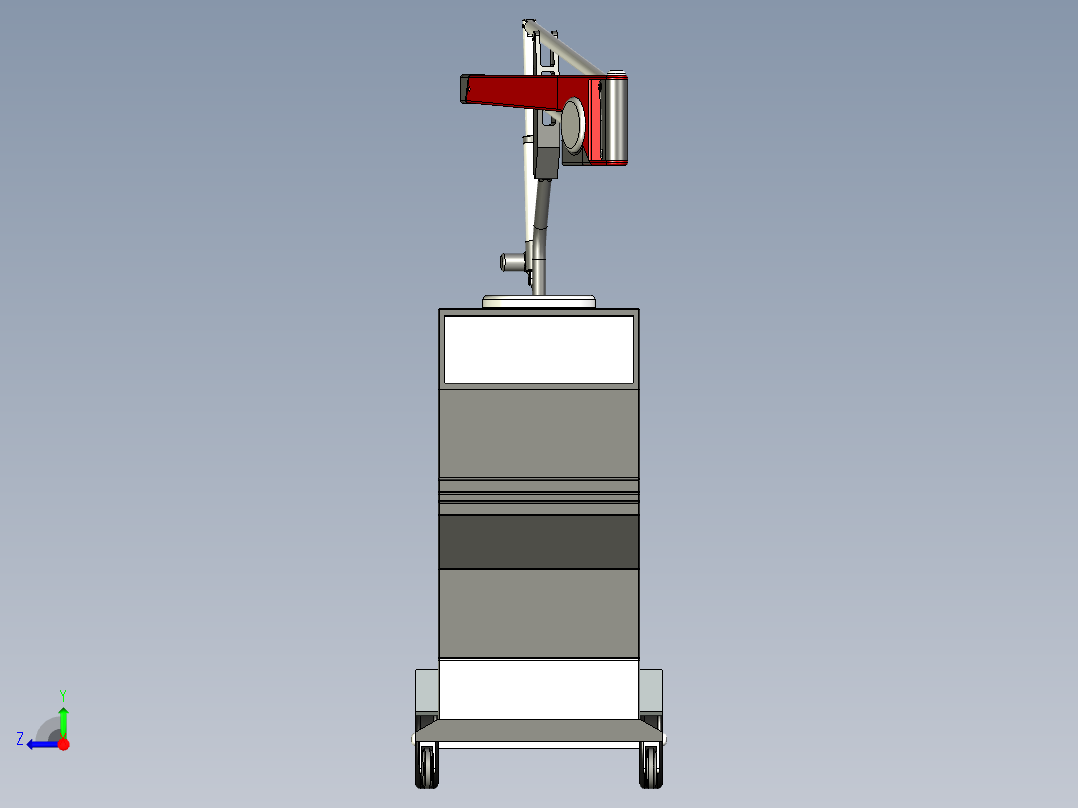 轮式移动焊接支架右视图