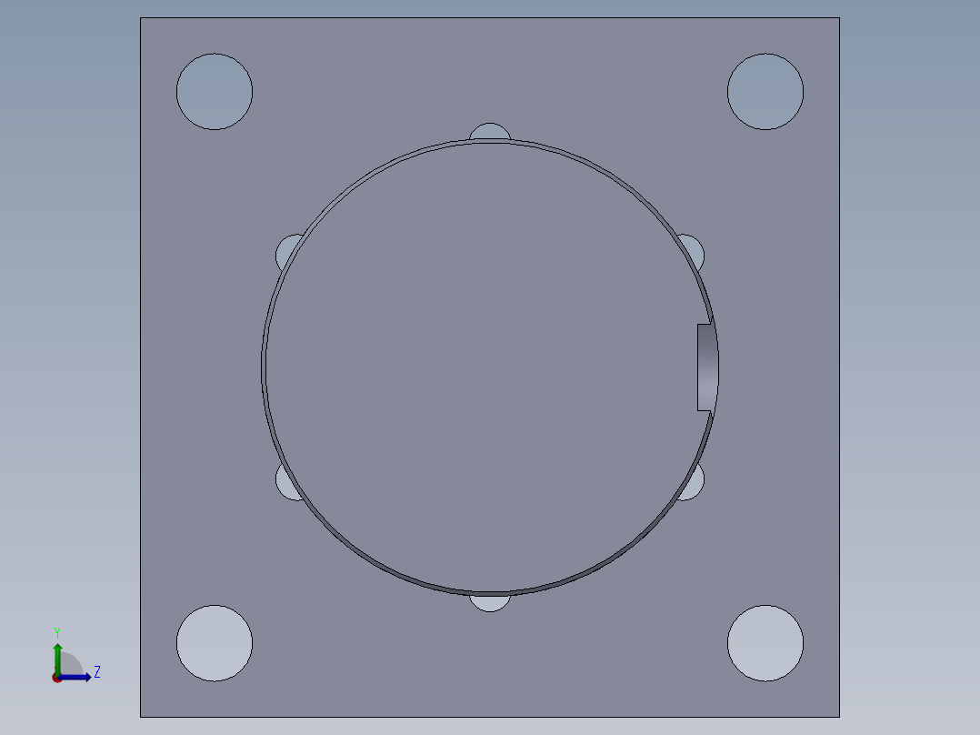 磨机型液压缸（前法兰固定）63x40x1300mm左视图