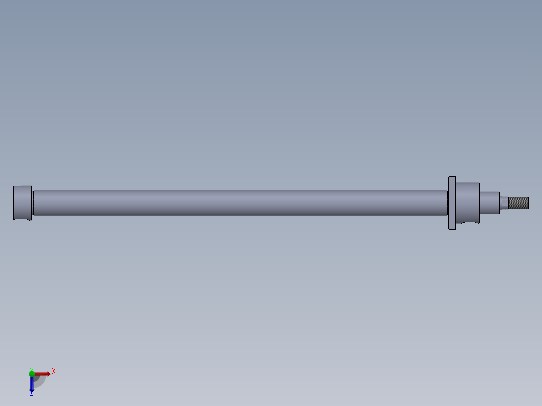 磨机型液压缸（前法兰固定）63x40x1300mm俯视图