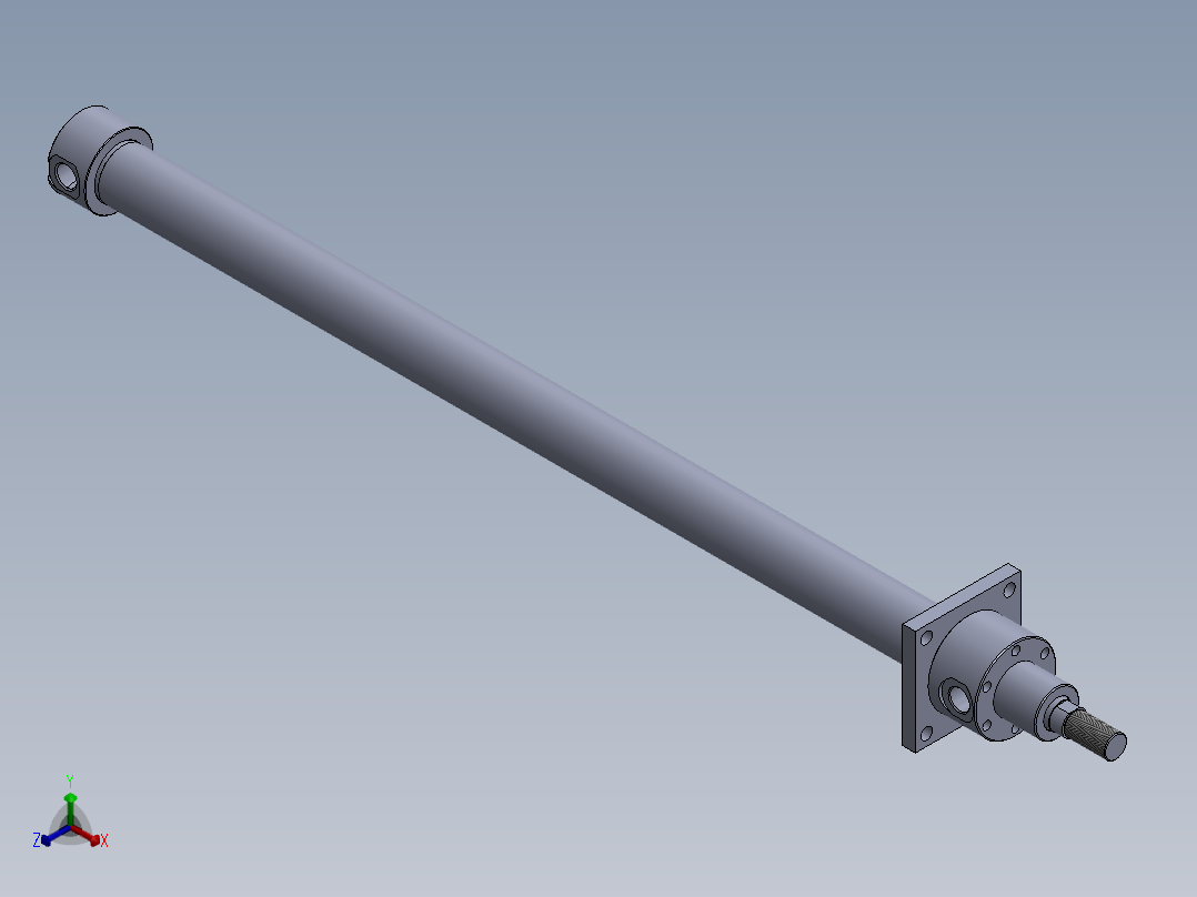 磨机型液压缸（前法兰固定）63x40x1300mm正等轴测图