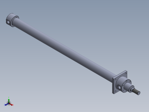 磨机型液压缸（前法兰固定）63x40x1300mm正等轴测缩略图