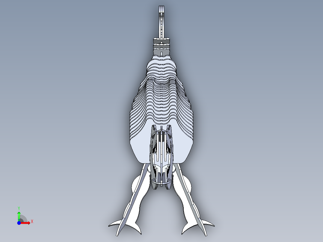 B2005267-鳄鱼，短吻鳄，薄板拼图，3D模型，3D拼图，金属工艺设计前视图