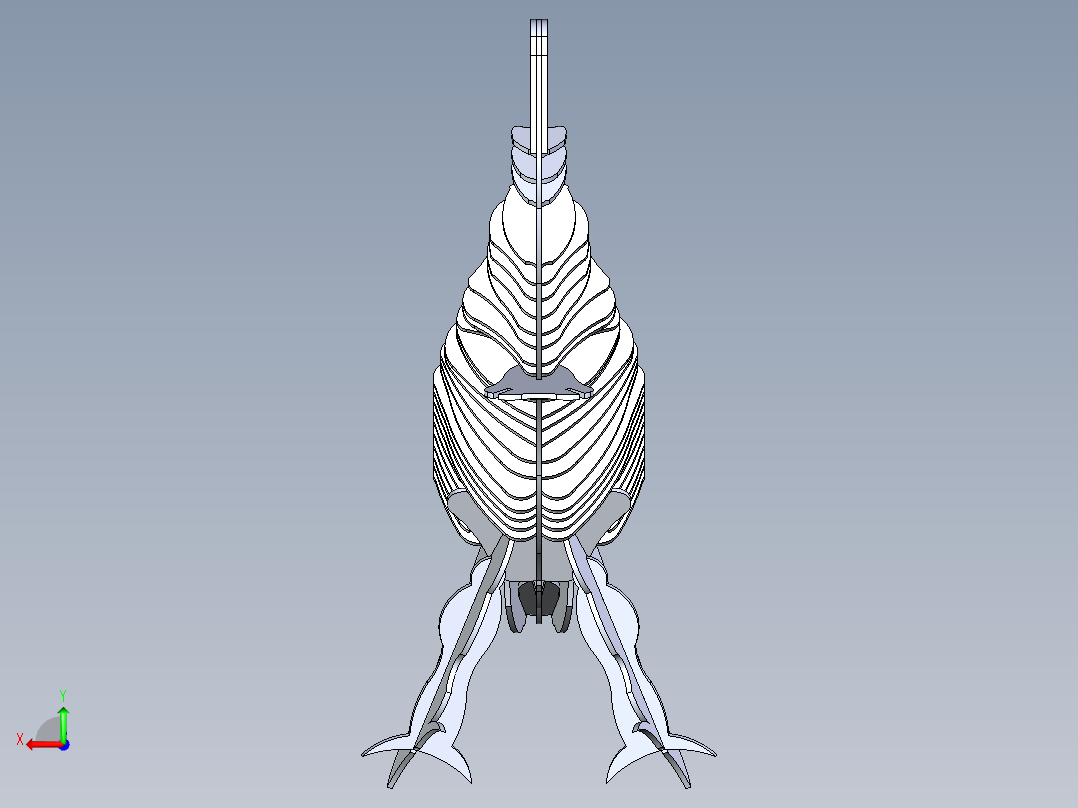 B2005267-鳄鱼，短吻鳄，薄板拼图，3D模型，3D拼图，金属工艺设计后视图