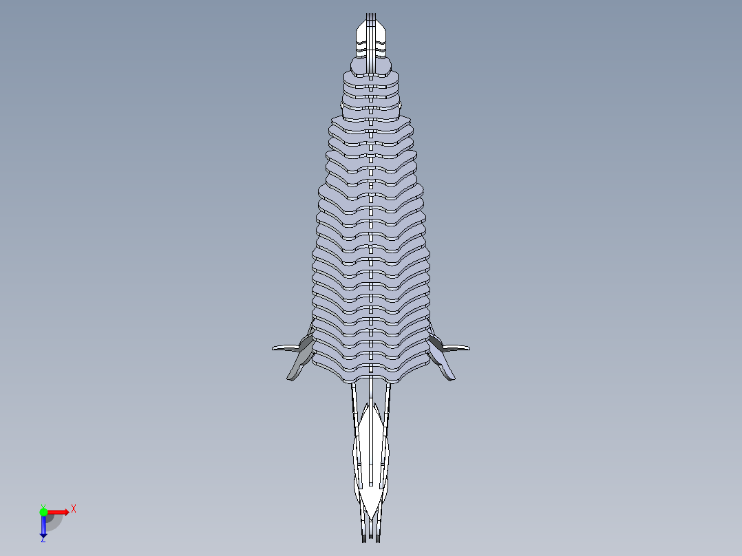 B2005267-鳄鱼，短吻鳄，薄板拼图，3D模型，3D拼图，金属工艺设计俯视图