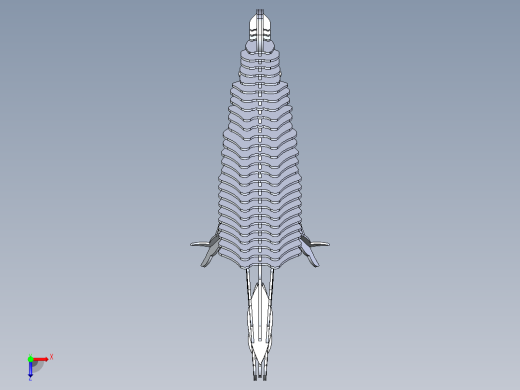 B2005267-鳄鱼，短吻鳄，薄板拼图，3D模型，3D拼图，金属工艺设计俯视缩略图