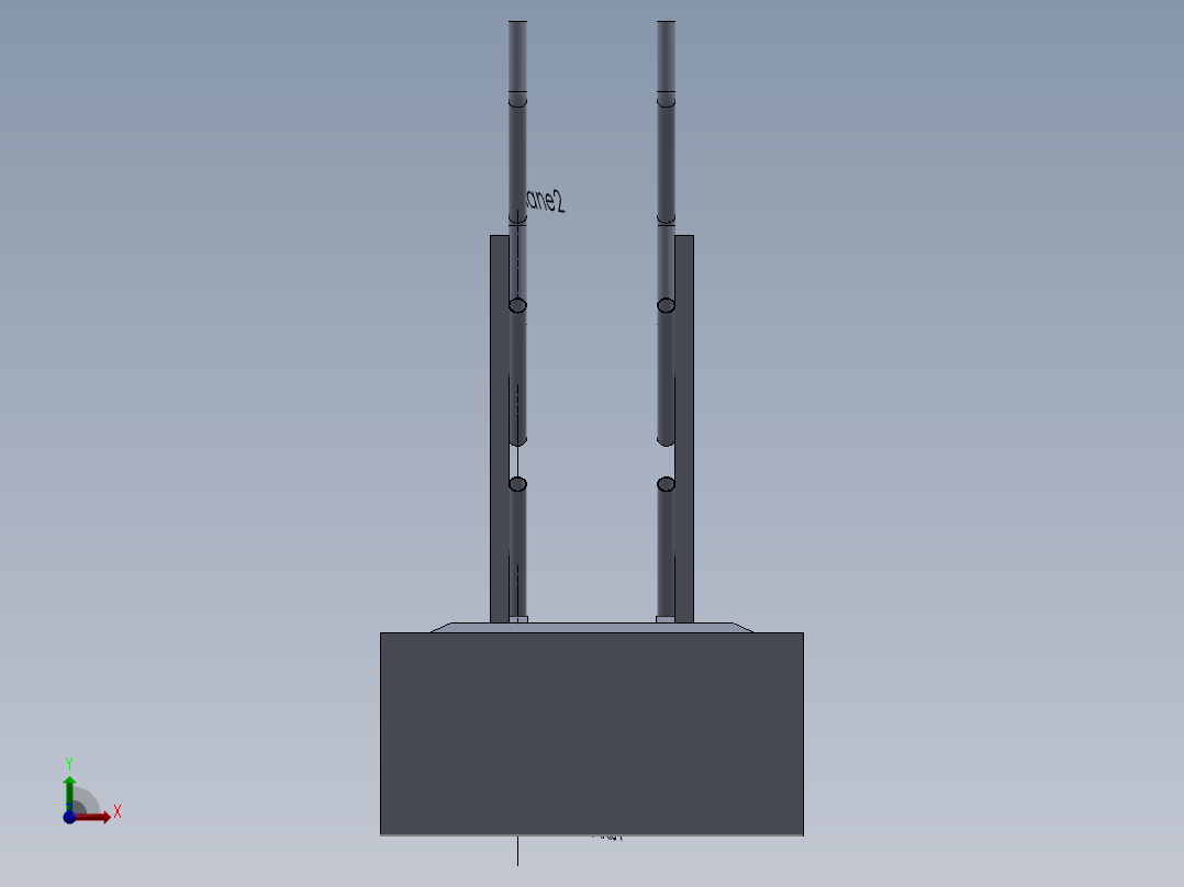 珊瑚礁（截面）- 公制前视图