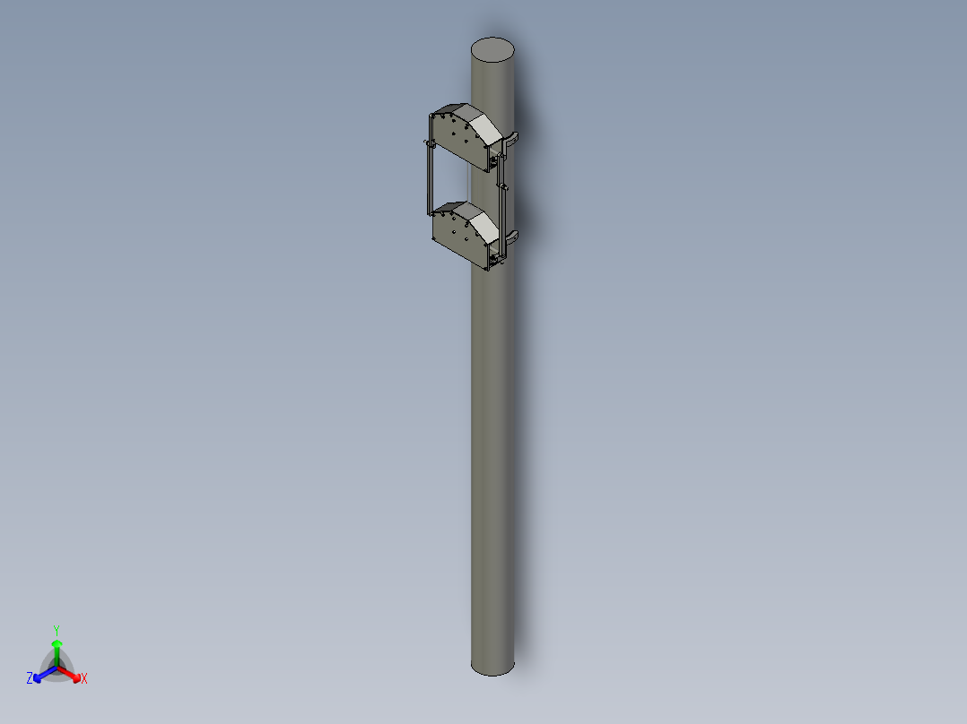 电力系统高空作业爬杆机器人正等轴测图