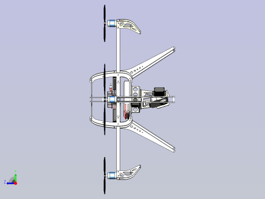 六翼航拍器无人机3D图纸三维建模右视缩略图
