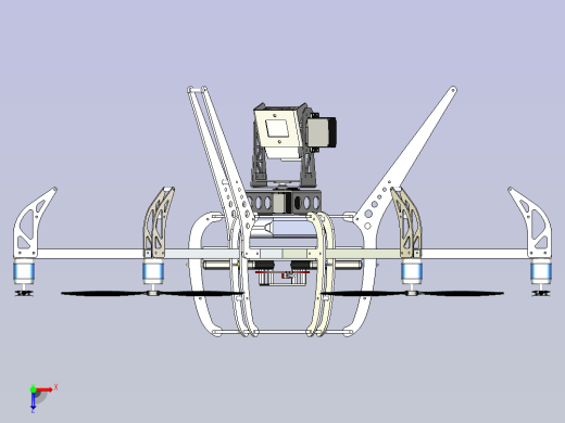 六翼航拍器无人机3D图纸三维建模俯视缩略图