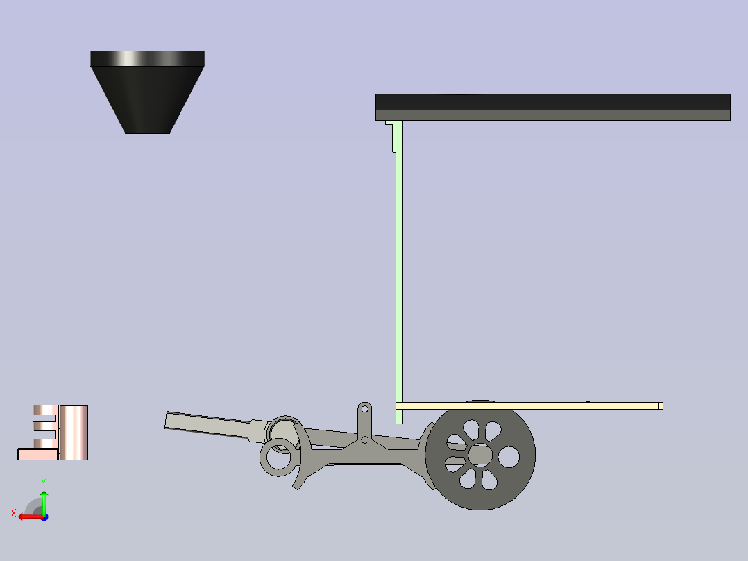 可拼装的3D打印机车模型后视图