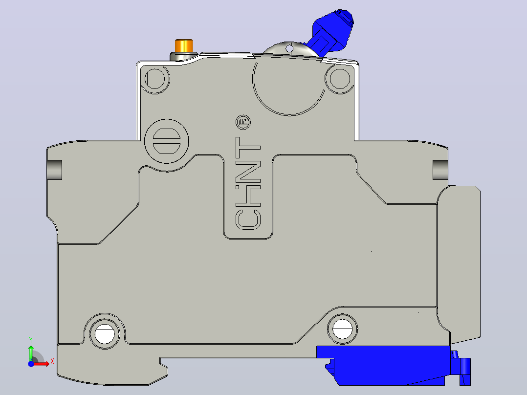 NB7LE-63&amp;3P&amp;剩余电流动作断路器三维模型202307前视图