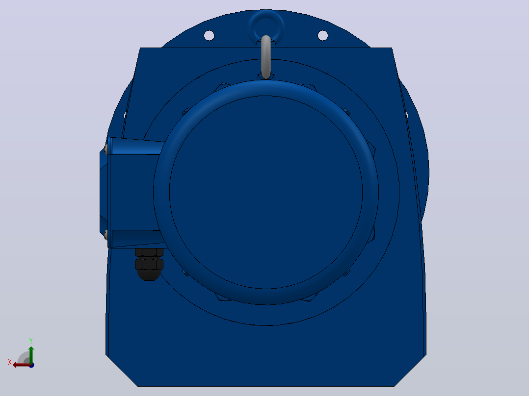 RF147法兰轴伸式安装斜齿轮减速机RF147-Y18.5-4P-180M-M1-0°-Φ450后视图