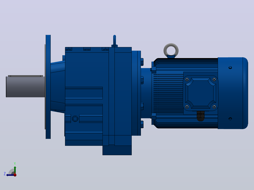 RF147法兰轴伸式安装斜齿轮减速机RF147-Y18.5-4P-180M-M1-0°-Φ450右视图