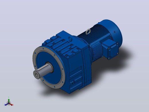 RF147法兰轴伸式安装斜齿轮减速机RF147-Y18.5-4P-180M-M1-0°-Φ450正等轴测缩略图