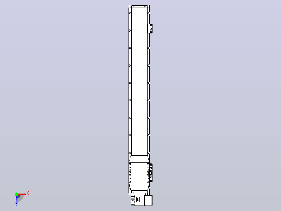 机器人皮带驱动直线轴TPA-GCB-120-P70-L800-RU-M20-N3俯视图