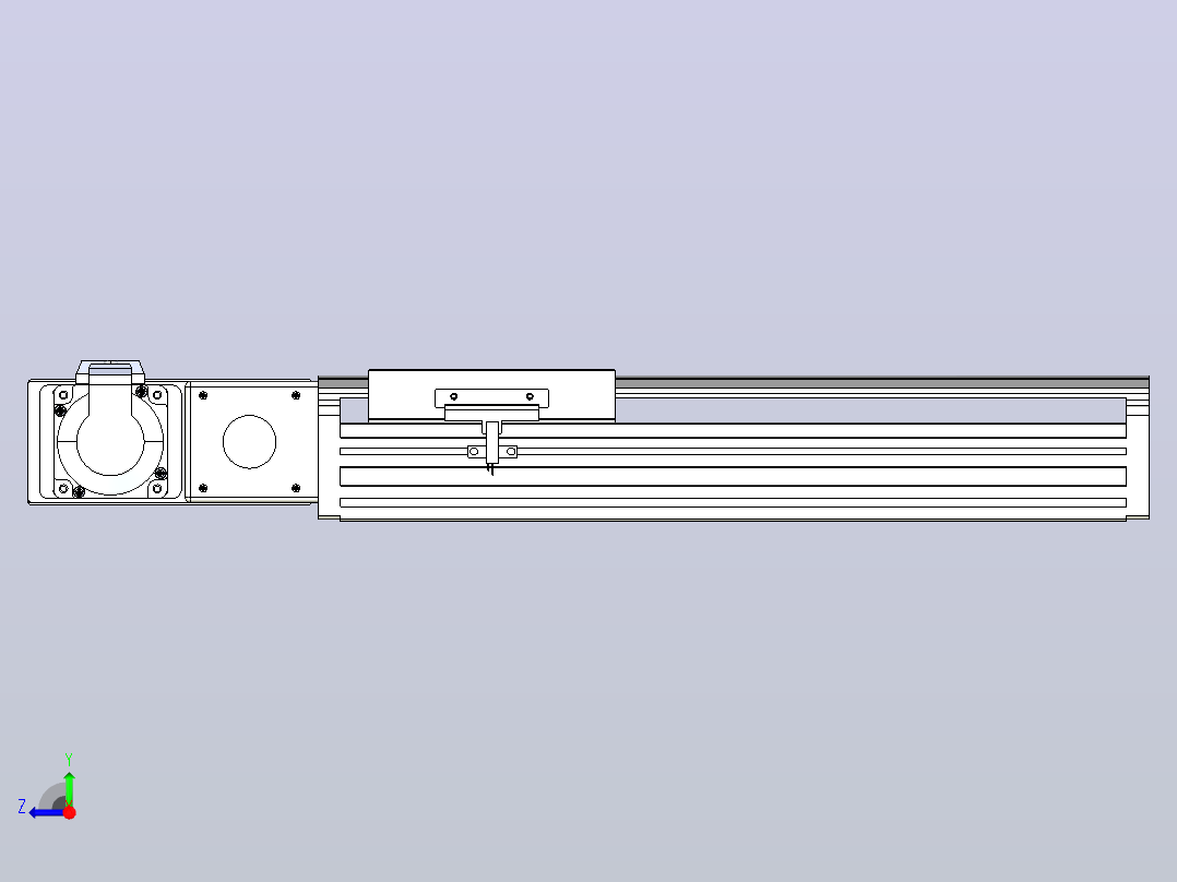 皮带直线轴半封闭可选导轨TPA-HNB-140D-120-L200-ML-C-P40-N3右视图